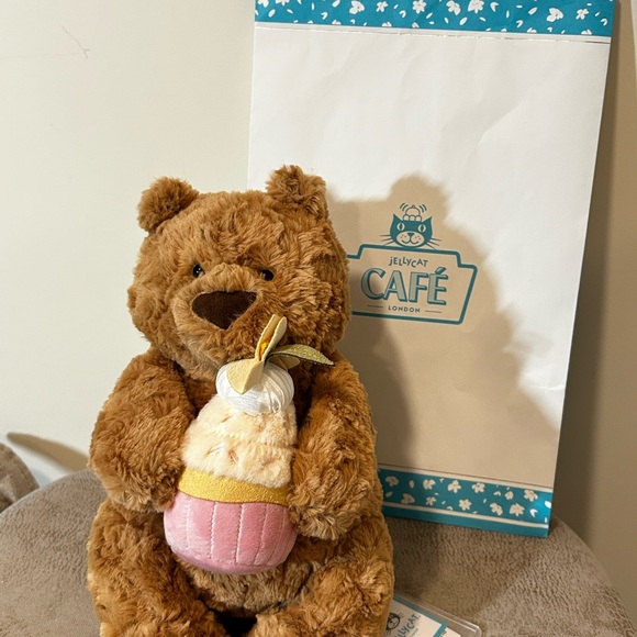 Jellycat Shanghai Brown Bear with Pink and Cupcake